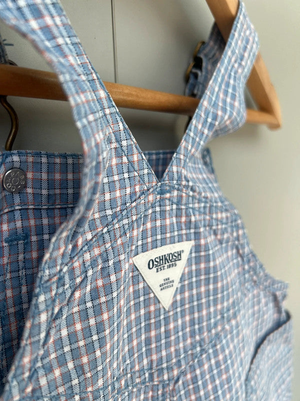Oshkosh Vintage Hickory Shortall Dungarees 6/9M