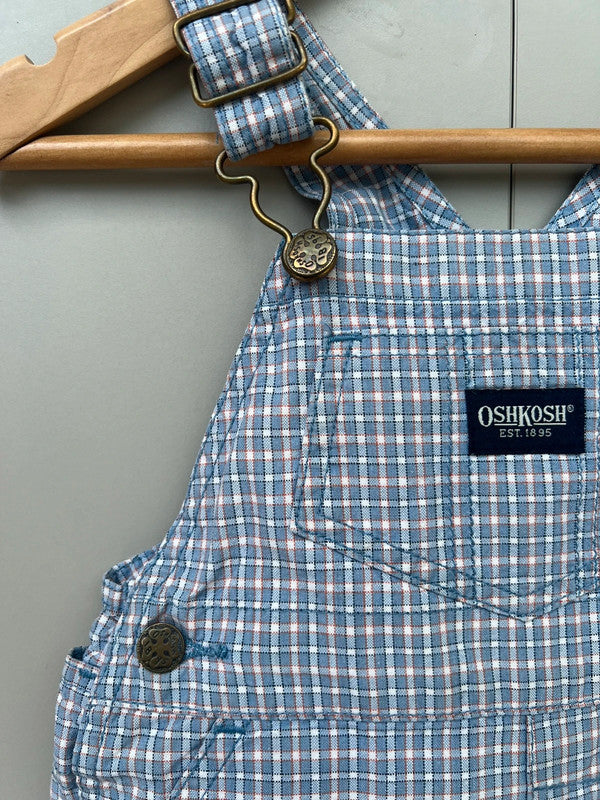 Oshkosh Vintage Hickory Shortall Dungarees 6/9M