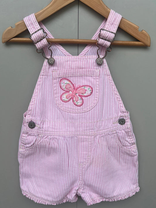 Oshkosh Hickory Pink Shortall Dungarees 18M