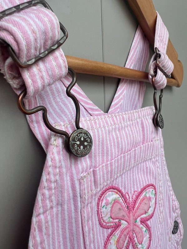 Oshkosh Hickory Pink Shortall Dungarees 18M