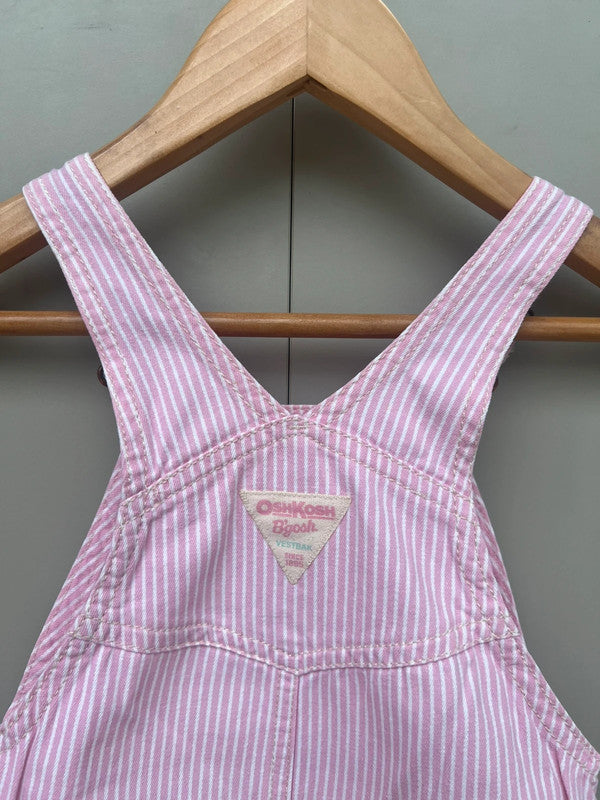 Oshkosh Hickory Pink Shortall Dungarees 18M