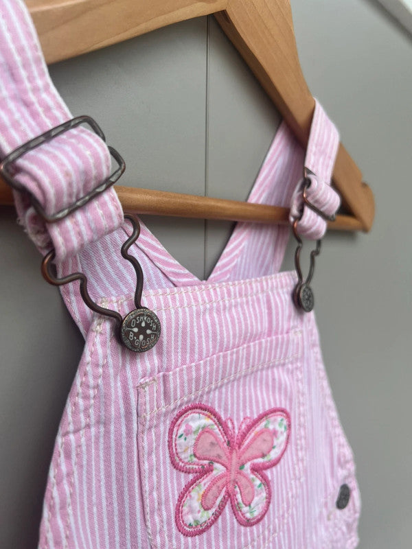 Oshkosh Hickory Pink Shortall Dungarees 18M