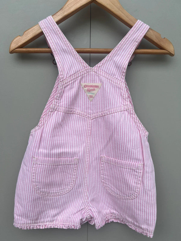Oshkosh Hickory Pink Shortall Dungarees 18M