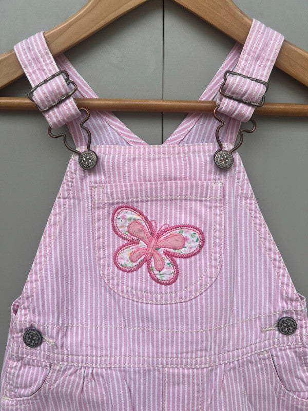 Oshkosh Hickory Pink Shortall Dungarees 18M