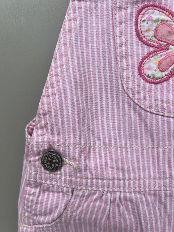 Oshkosh Hickory Pink Shortall Dungarees 18M
