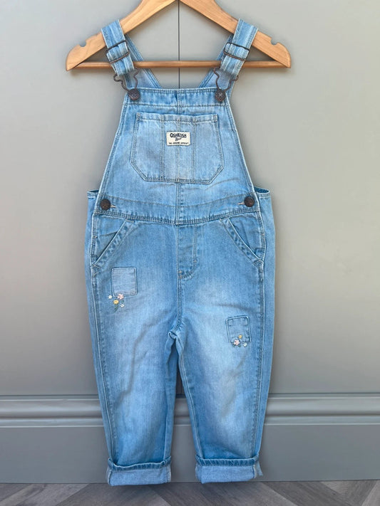 Oshkosh Denim Floral Dungarees 3T