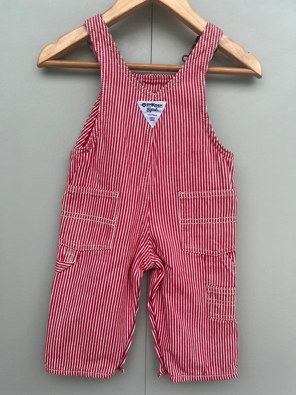 Oshkosh Red Hickory Dungarees 6M