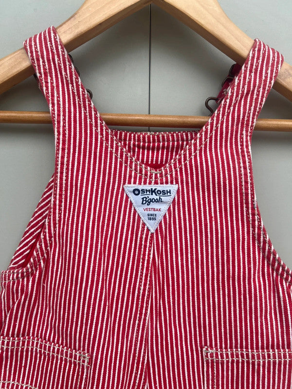 Oshkosh Red Hickory Dungarees 6M