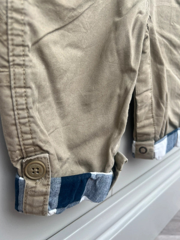 Oshkosh Beige Cargo Dungarees 9-12 M