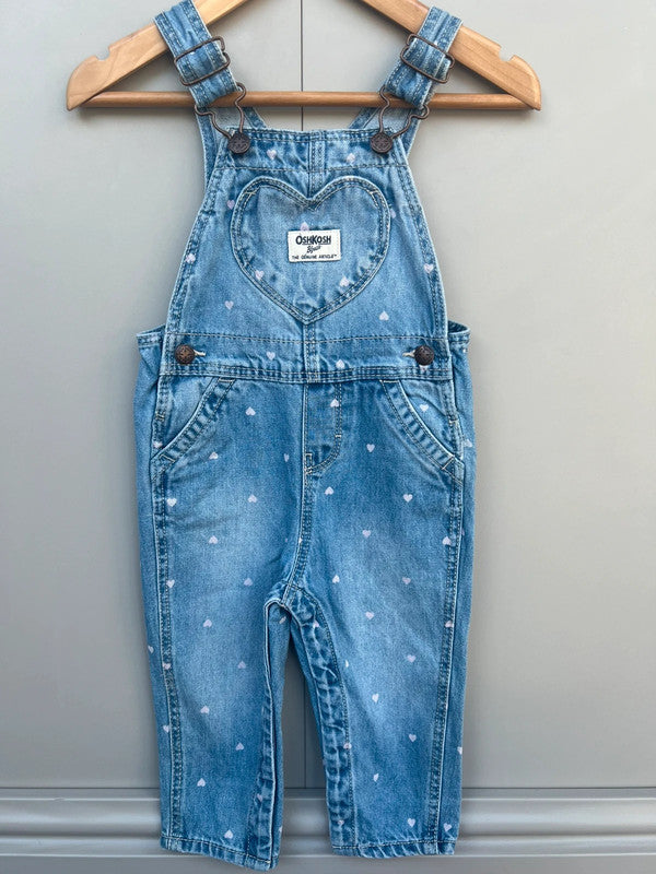 Oshkosh Heart Denim Dungarees 12M