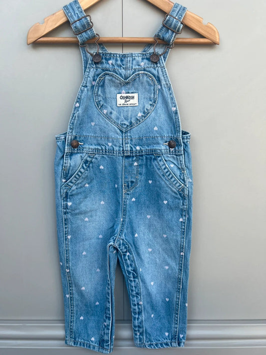 Oshkosh Heart Denim Dungarees 12M