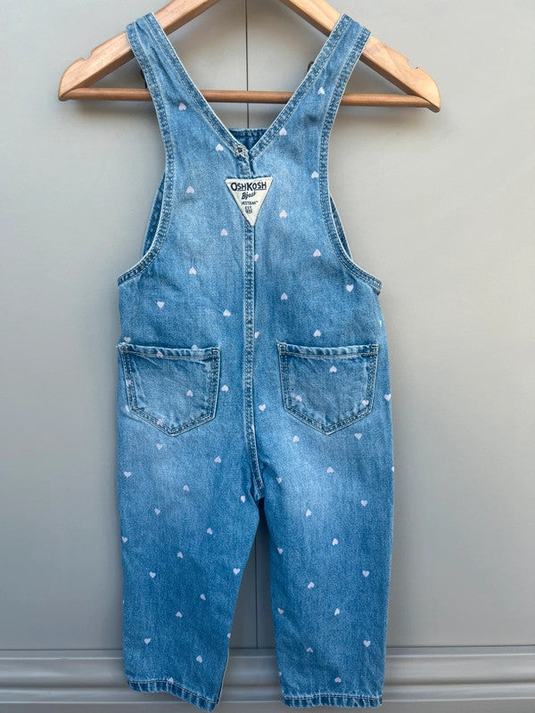 Oshkosh Heart Denim Dungarees 12M