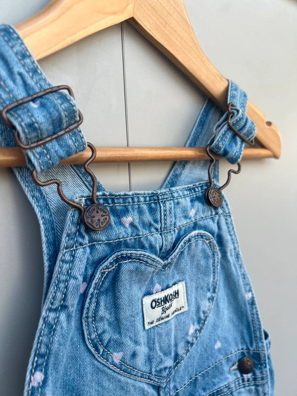 Oshkosh Heart Denim Dungarees 12M