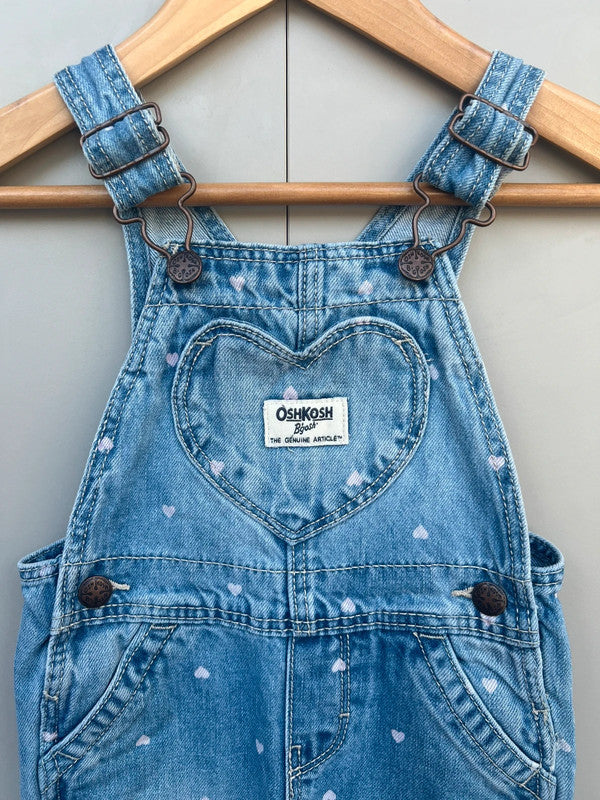 Oshkosh Heart Denim Dungarees 12M
