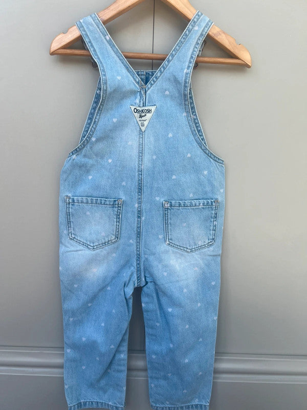 Oshkosh Heart Denim Dungarees 24M
