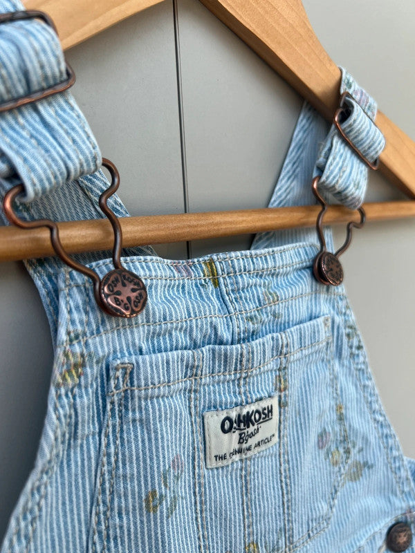 Oshkosh Striped Floral Dungarees 18M