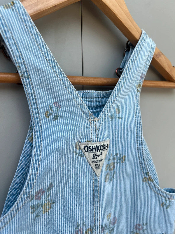 Oshkosh Striped Floral Dungarees 18M