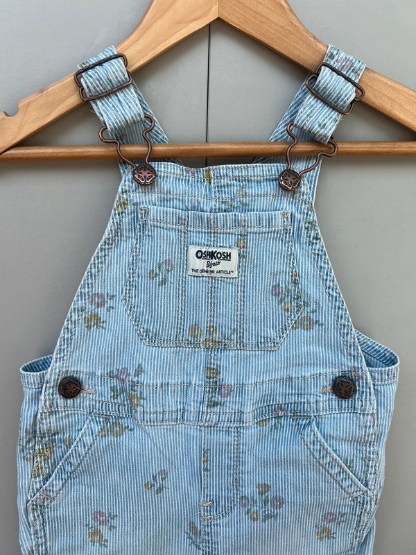 Oshkosh Striped Floral Dungarees 18M