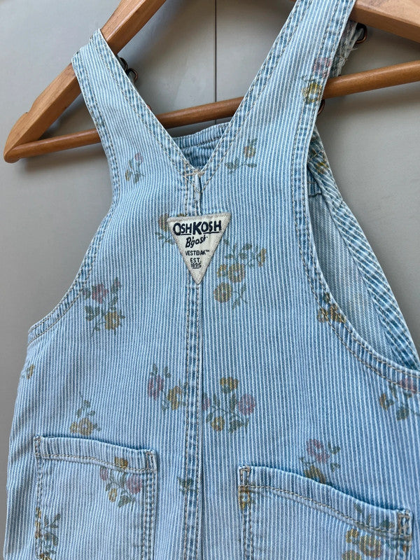 Oshkosh Striped Floral Dungarees 18M