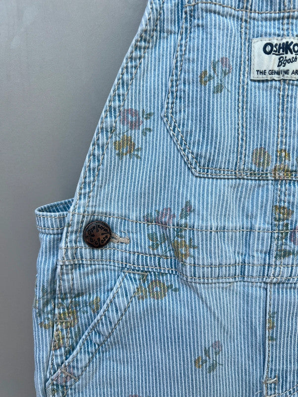 Oshkosh Striped Floral Dungarees 18M