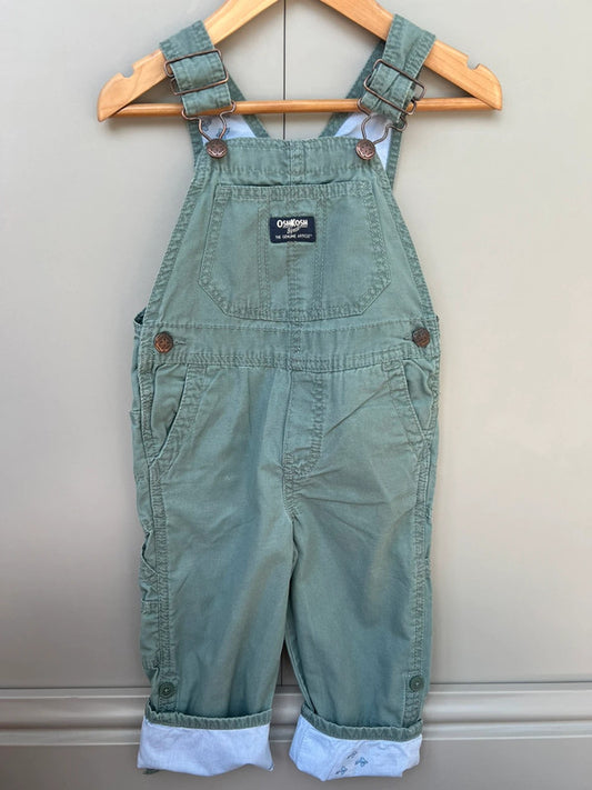 Oshkosh Sage Green Dungarees 2T