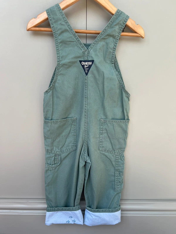 Oshkosh Sage Green Dungarees 2T