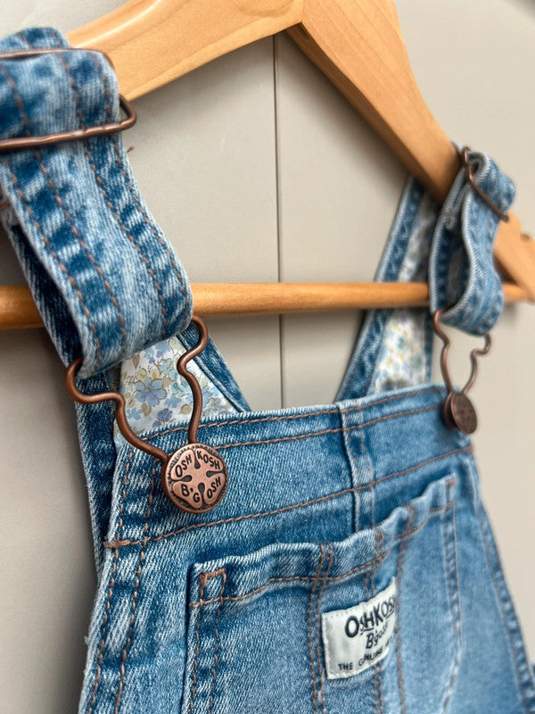 Oshkosh Floral Turn Up Dungarees 4T