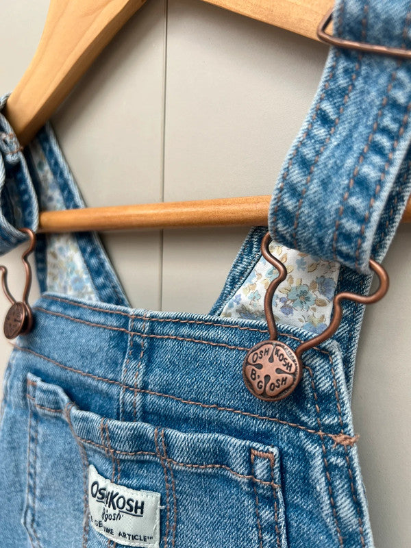 Oshkosh Floral Turn Up Dungarees 4T