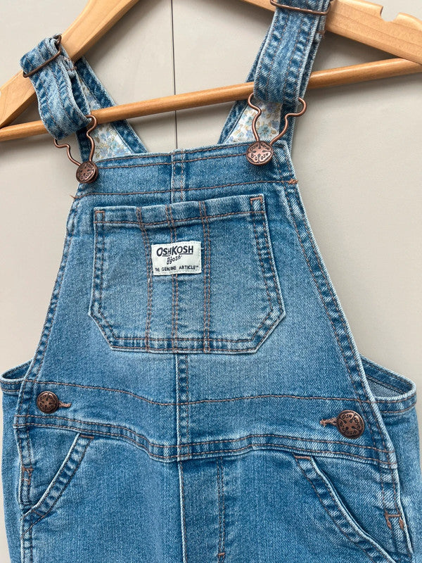 Oshkosh Floral Turn Up Dungarees 4T