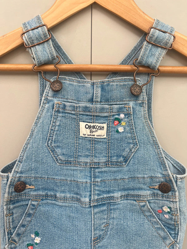 Oshkosh Denim Floral Dungarees 9M