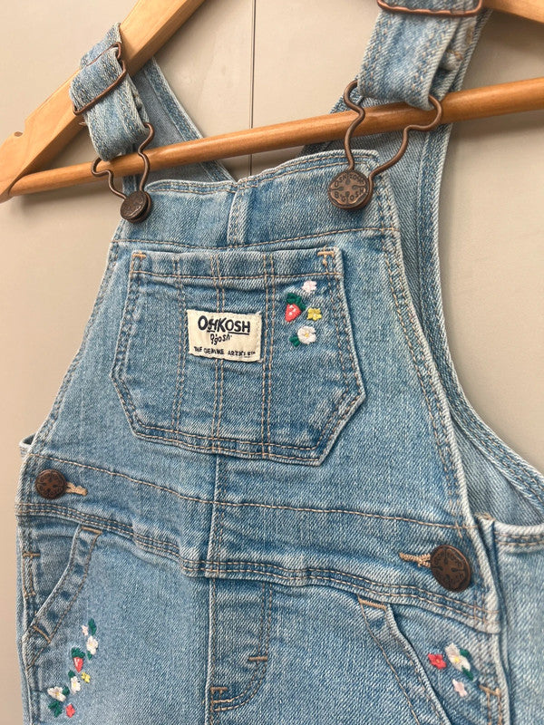 Oshkosh Denim Floral Dungarees 9M