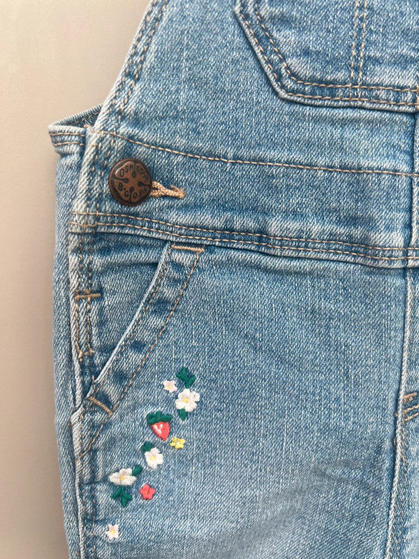 Oshkosh Denim Floral Dungarees 9M