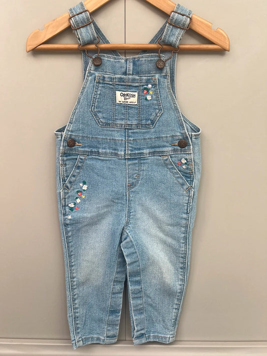 Oshkosh Denim Floral Dungarees 9M