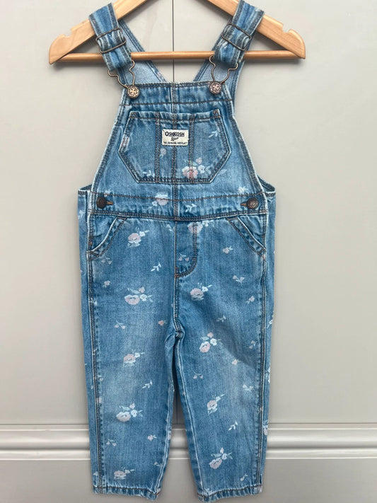 Oshkosh Floral Denim Dungarees 2T