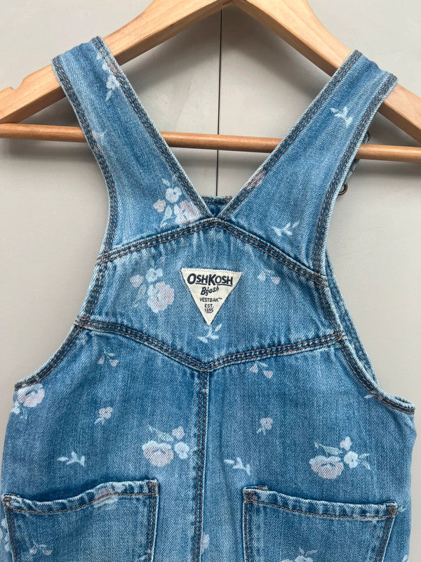 Oshkosh Floral Denim Dungarees 2T