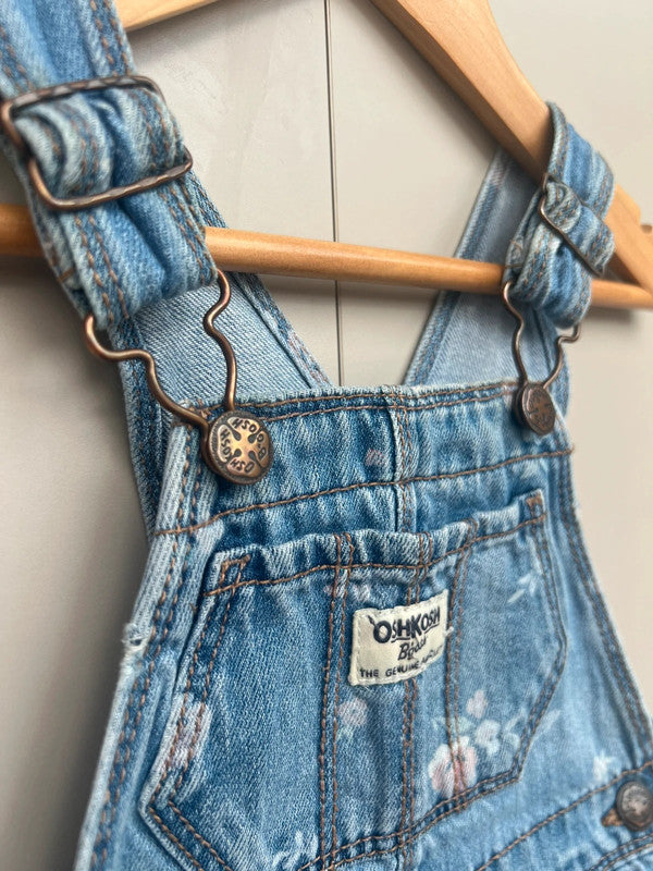 Oshkosh Floral Denim Dungarees 2T