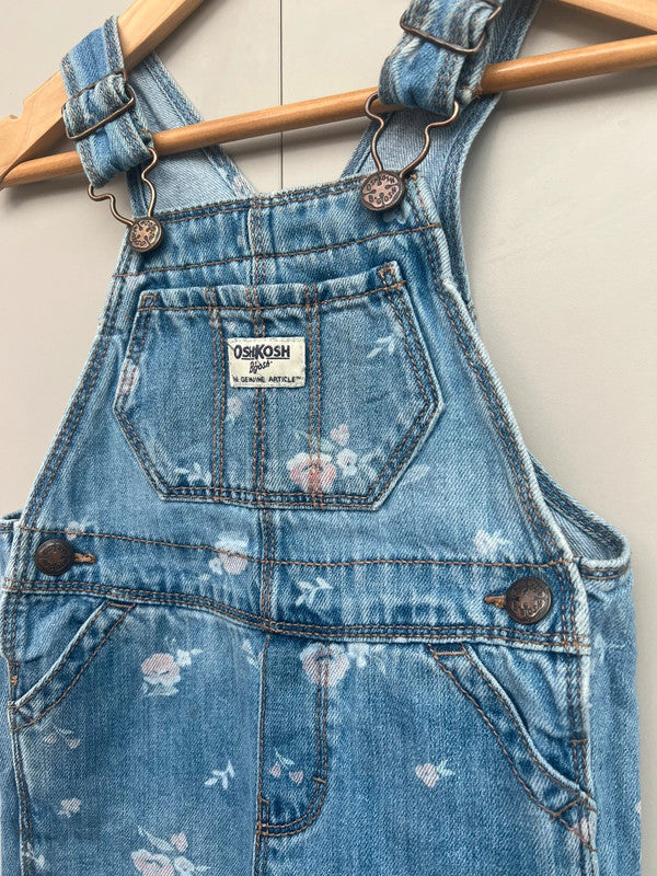 Oshkosh Floral Denim Dungarees 2T