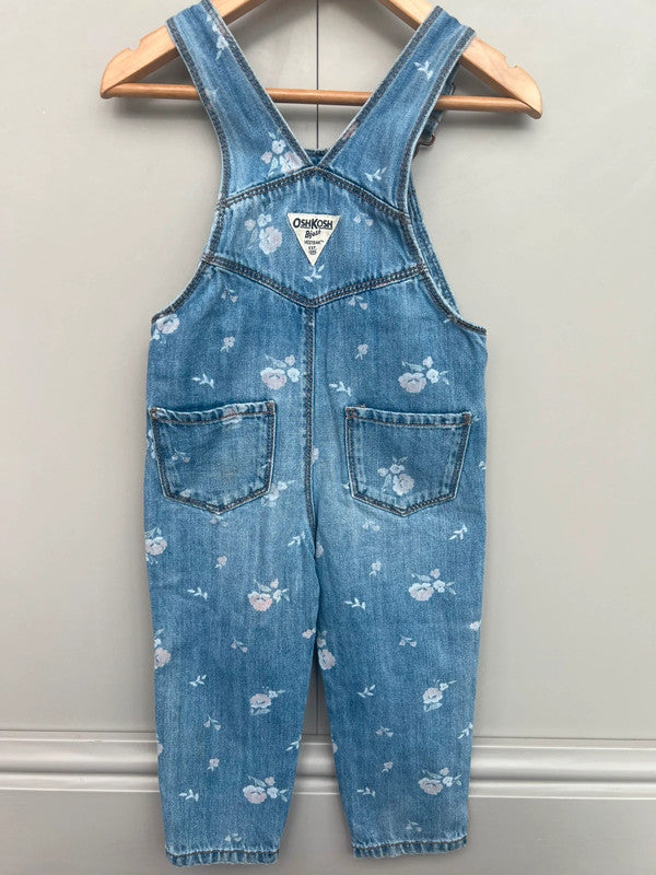 Oshkosh Floral Denim Dungarees 2T