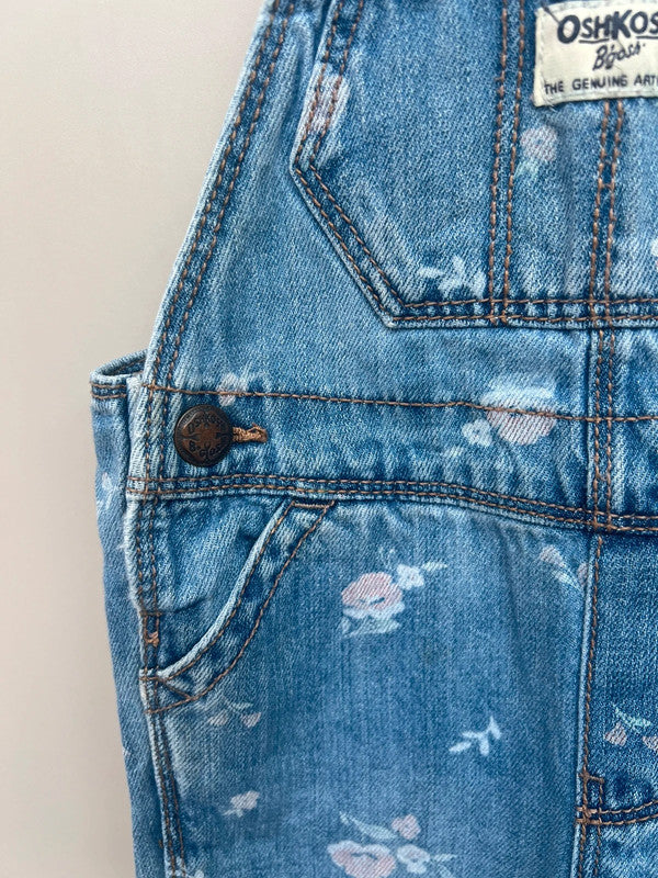 Oshkosh Floral Denim Dungarees 2T
