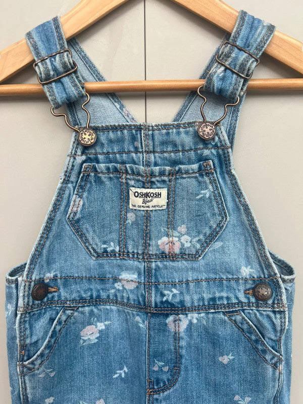 Oshkosh Floral Denim Dungarees 2T