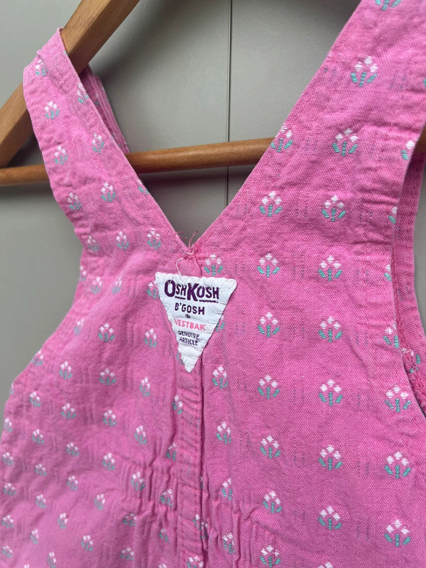 Oshkosh Vintage Pink Floral Dungarees 3T
