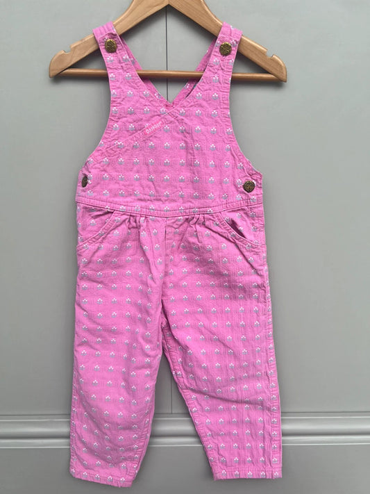 Oshkosh Vintage Pink Floral Dungarees 3T