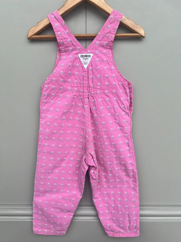 Oshkosh Vintage Pink Floral Dungarees 3T