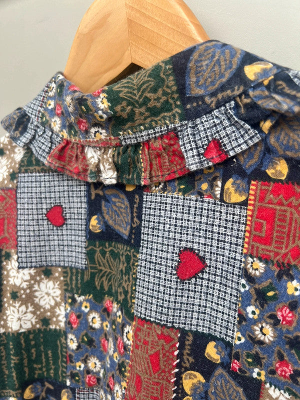 Vintage Autumn / Winter Patchwork Dress Age 2
