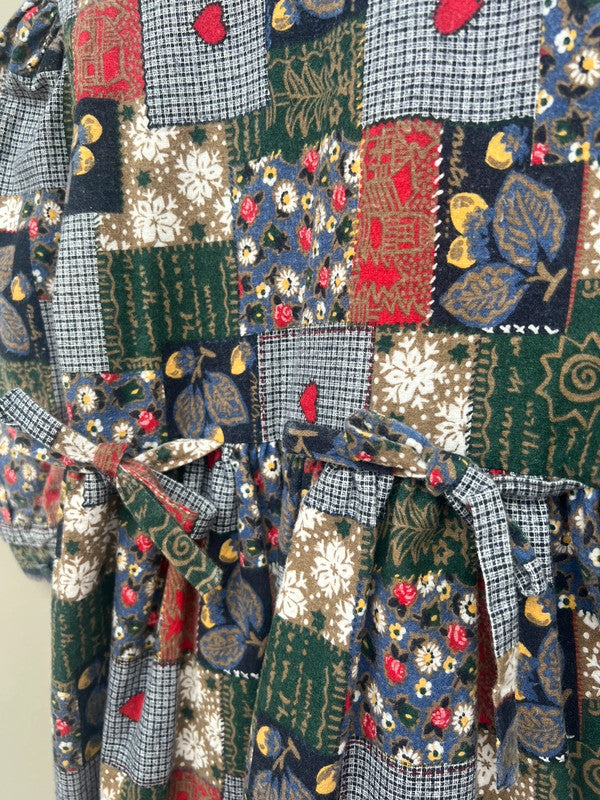 Vintage Autumn / Winter Patchwork Dress Age 2