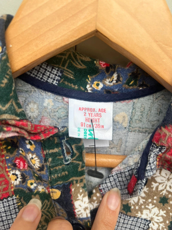 Vintage Autumn / Winter Patchwork Dress Age 2