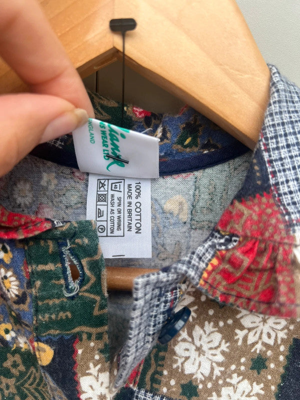 Vintage Autumn / Winter Patchwork Dress Age 2