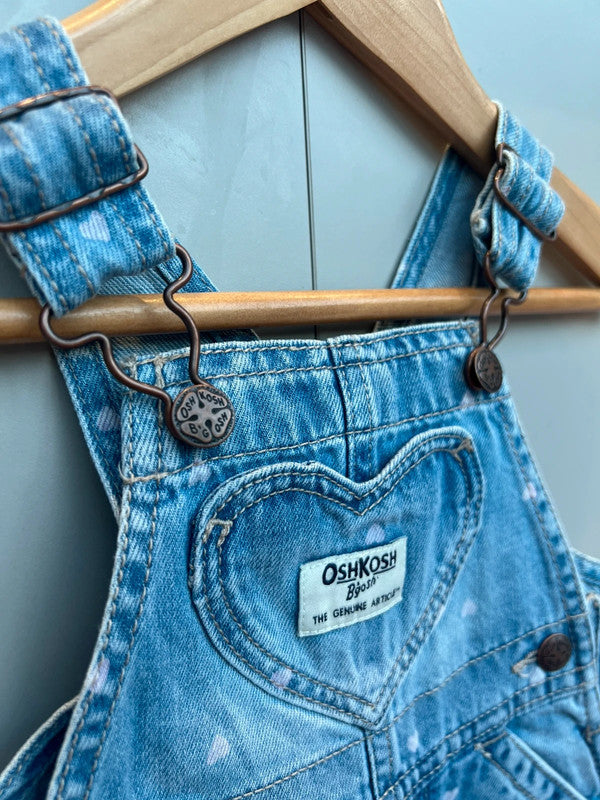 Oshkosh Heart Denim Dungarees 3M