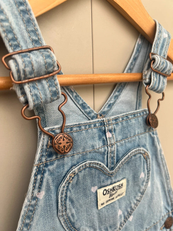 Oshkosh Heart Denim Dungarees 2T