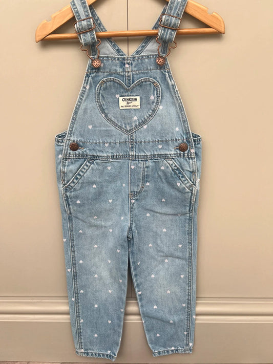 Oshkosh Heart Denim Dungarees 2T